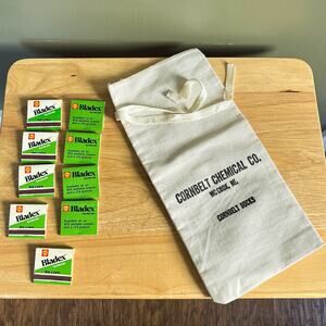 Vintage Cornbelt Chemical Co. McCook NE Canvas Tote Bag Shell Bladex Matchbooks